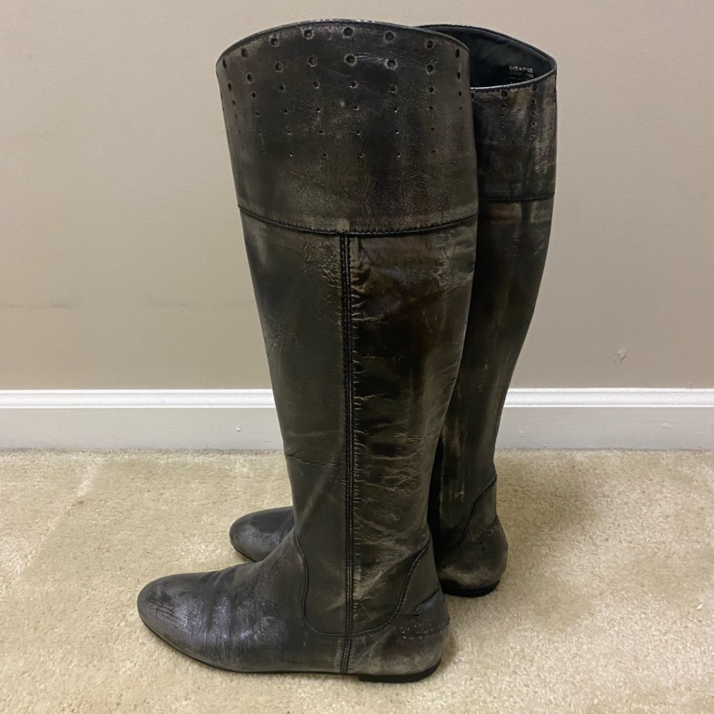 Steven by Steve Madden Sander Gunmetal Leather Knee High Riding Boots. Size 8. - Picture 4 of 5